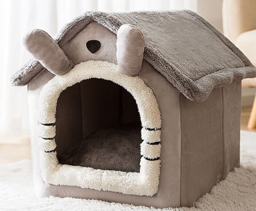 Foldable Pet House – Warm Enclosed Dog & Cat Bed - Sir Barkington’s Pet Supplies