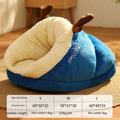 Pet Bed Winter Cat Dog Slippers Small Nest - Sir Barkington’s Pet Supplies