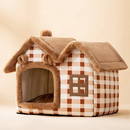 Foldable Pet House – Warm Enclosed Dog & Cat Bed - Sir Barkington’s Pet Supplies