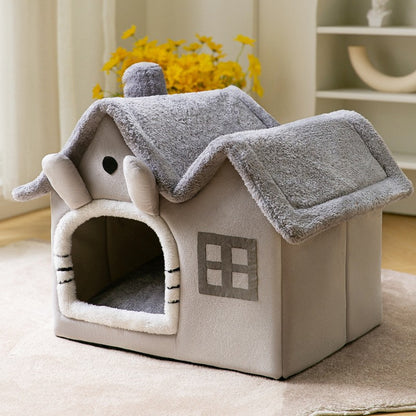 Foldable Pet House – Warm Enclosed Dog & Cat Bed - Sir Barkington’s Pet Supplies