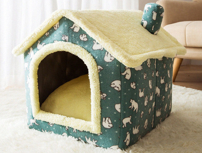 Foldable Pet House – Warm Enclosed Dog & Cat Bed - Sir Barkington’s Pet Supplies