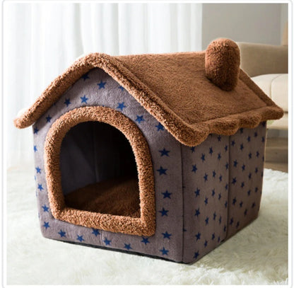 Foldable Pet House – Warm Enclosed Dog & Cat Bed - Sir Barkington’s Pet Supplies