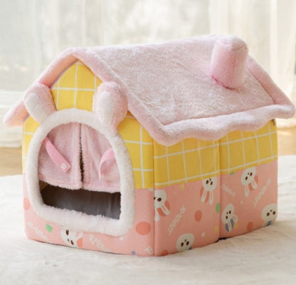 Foldable Pet House – Warm Enclosed Dog & Cat Bed - Sir Barkington’s Pet Supplies